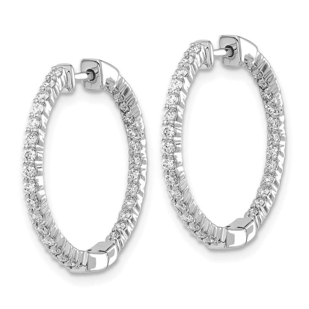 FJC Finejewelers 14 kt White Gold Lab Grown Diamond In and Out Hinged Hoop Earrings