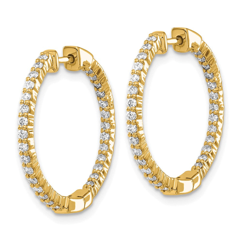 FJC Finejewelers 14 kt Yellow Gold Lab Grown Diamonds  In and Out Hinged Hoop Earrings