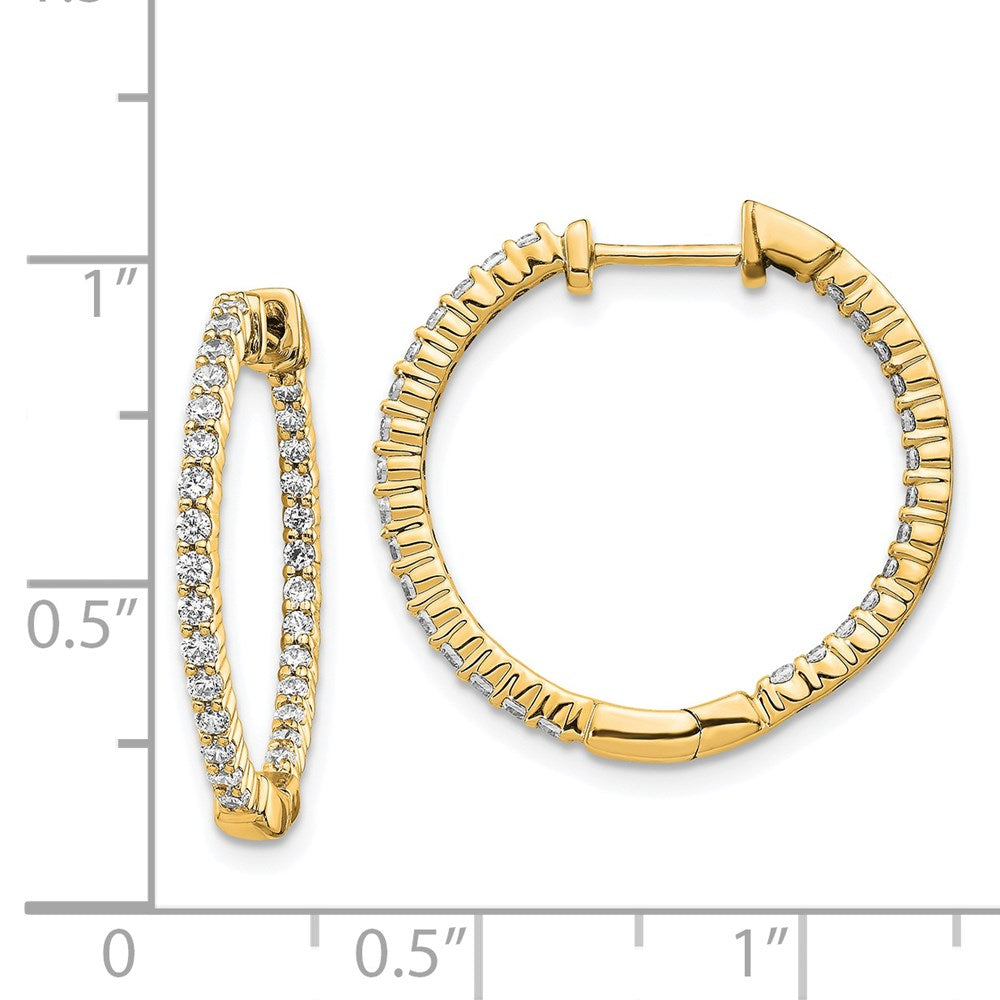FJC Finejewelers 14 kt Yellow Gold Lab Grown Diamonds  In and Out Hinged Hoop Earrings