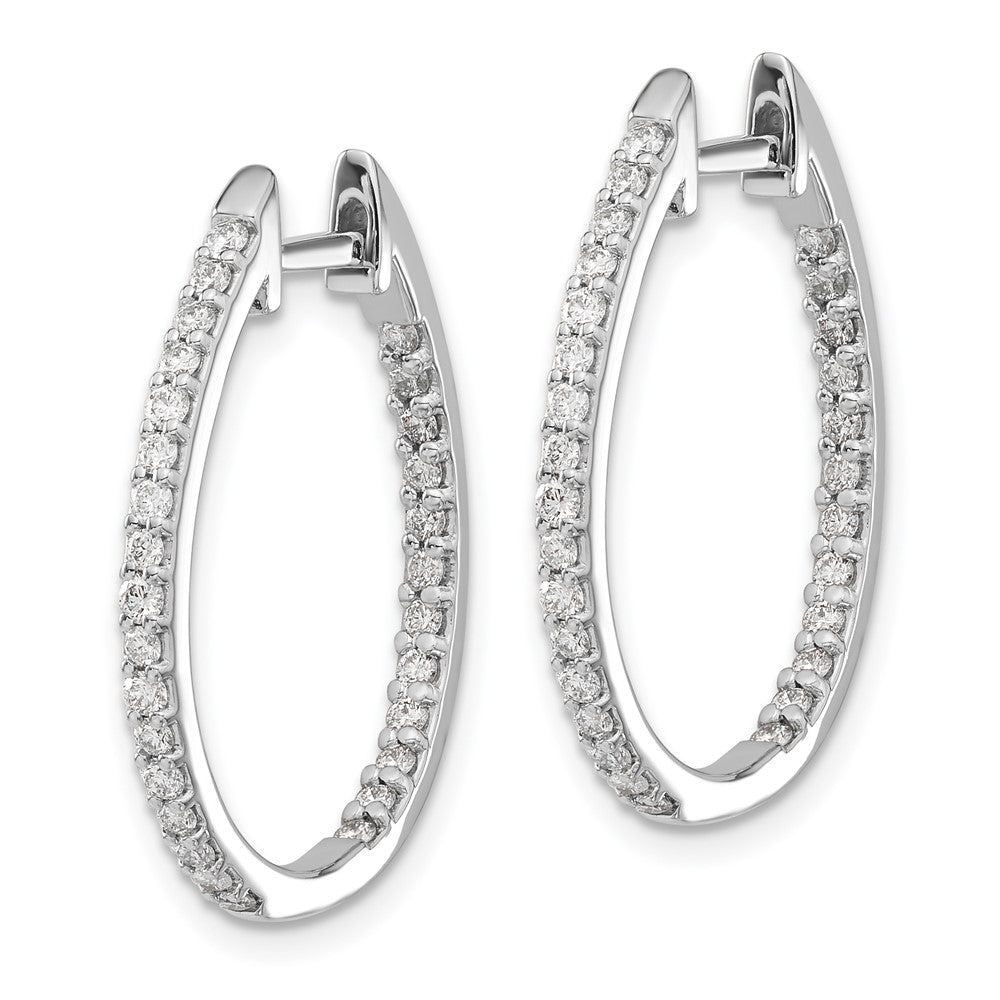 FJC Finejewelers 14 kt White Gold Lab Grown Diamonds In/Out Hinged Hoop Earrings