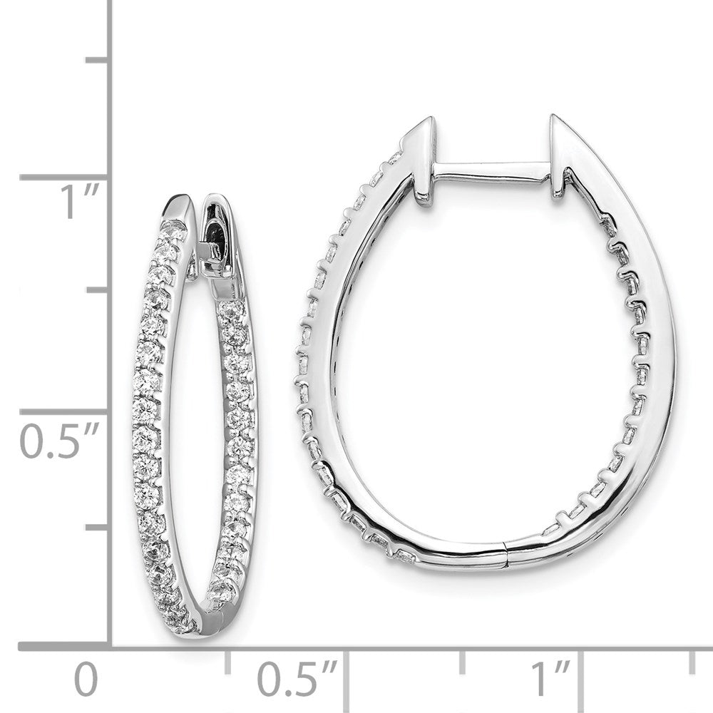FJC Finejewelers 14 kt White Gold Lab Grown Diamonds In/Out Hinged Hoop Earrings