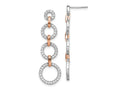 FJC Finejewelers 14 kt Two Tone Gold Dangle Lab Grown Diamonds Circle Drop Post Earrings 36 x 11