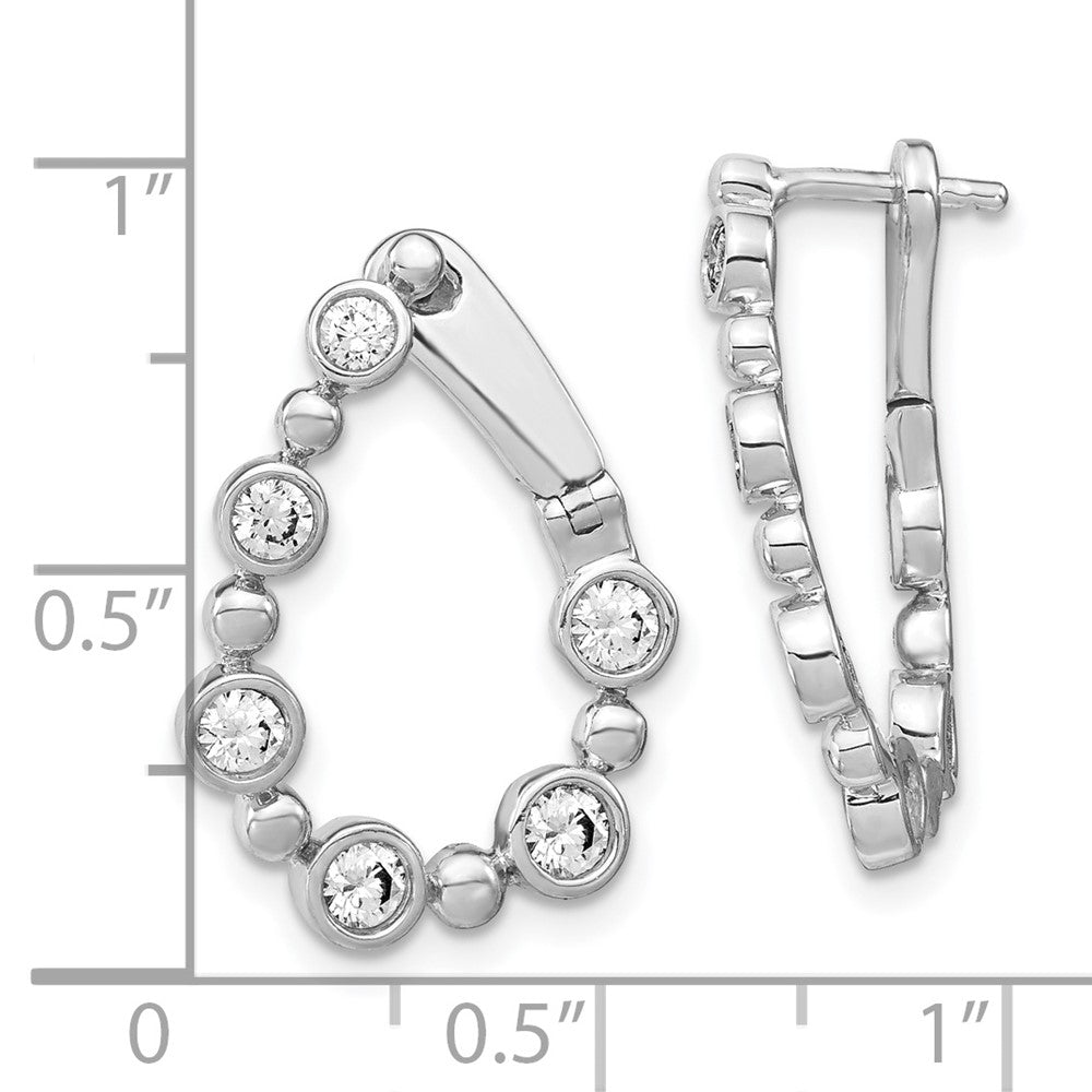 FJC Finejewelers 14 kt White Gold Lab Grown Diamonds Circle Bezel Twist Hoop Earrings 21 x 16 mm
