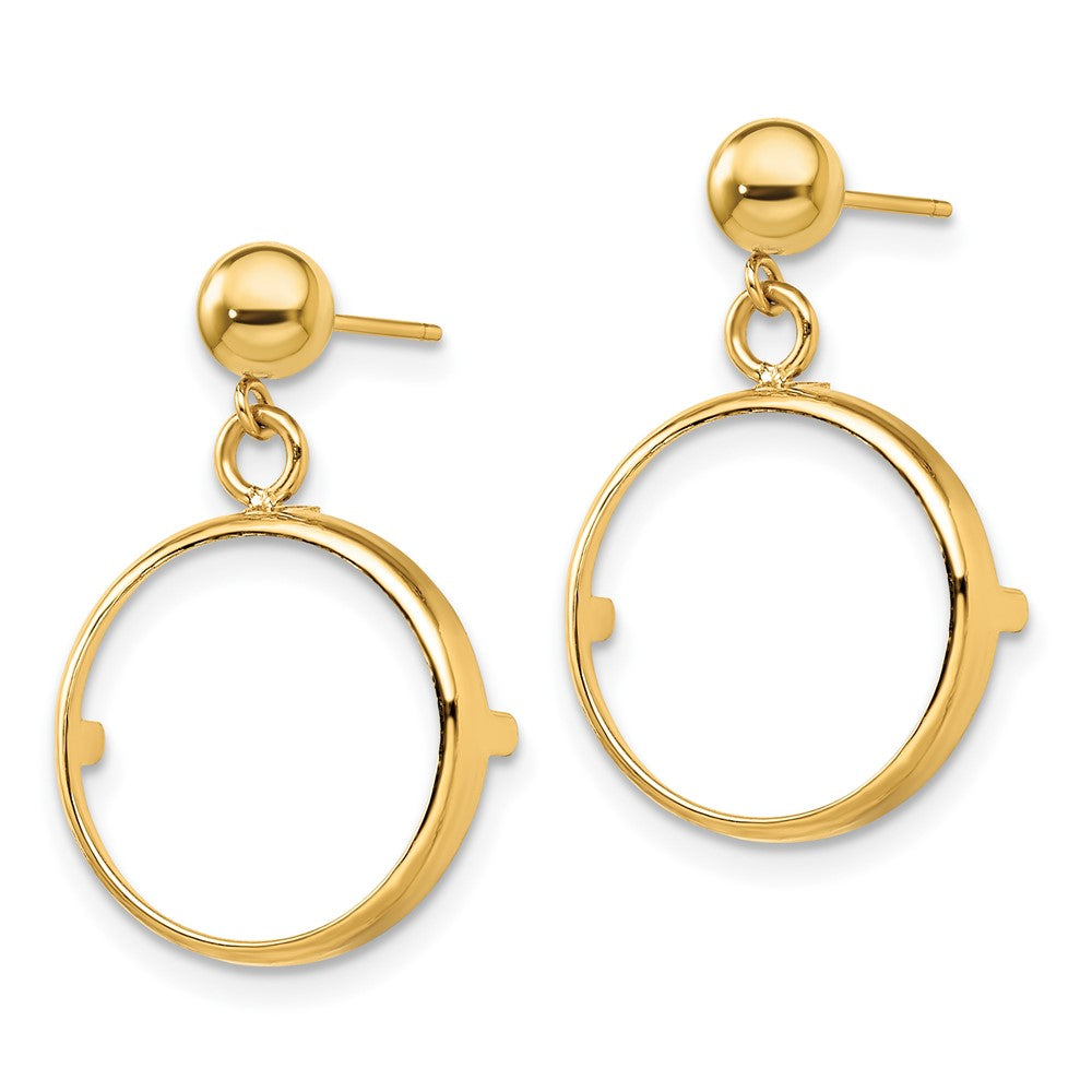 FJC Finejewelers 14 kt Yellow Gold Classic 15mm Prong Coin Bezel Post Dangle Earrings