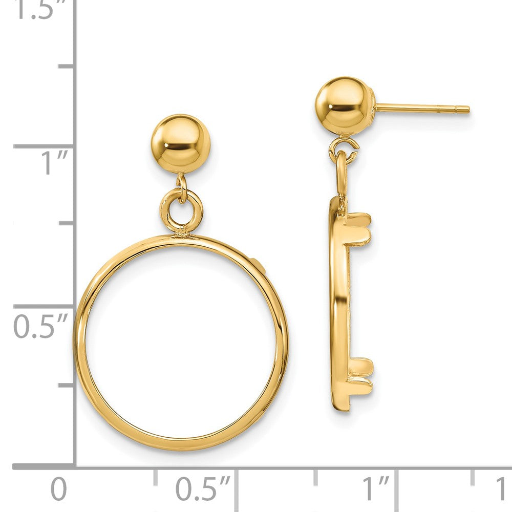 FJC Finejewelers 14 kt Yellow Gold Classic 16.5mm Prong Coin Bezel Post Dangle Earrings