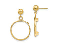 FJC Finejewelers 14 kt Yellow Gold Classic 16.5mm Prong Coin Bezel Post Dangle Earrings