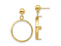FJC Finejewelers 14 kt Yellow Gold Classic 17.8mm Prong Coin Bezel Post Dangle Earrings