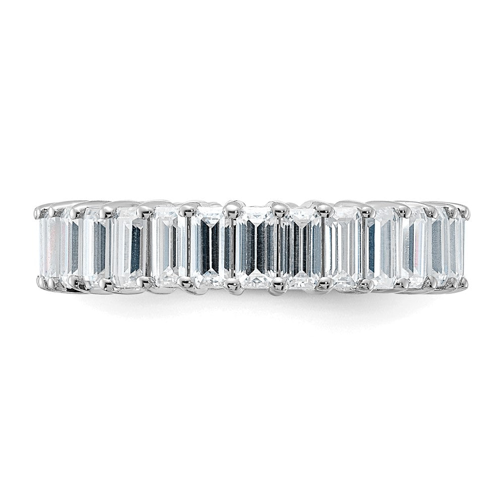FJC Finejewelers 14 kt White Gold Emerald-cut D E F Pure Light Moissanite Eternity Band
