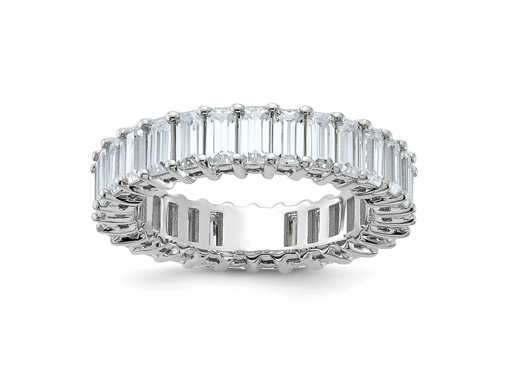 FJC Finejewelers 14 kt White Gold Emerald-cut D E F Pure Light Moissanite Eternity Band