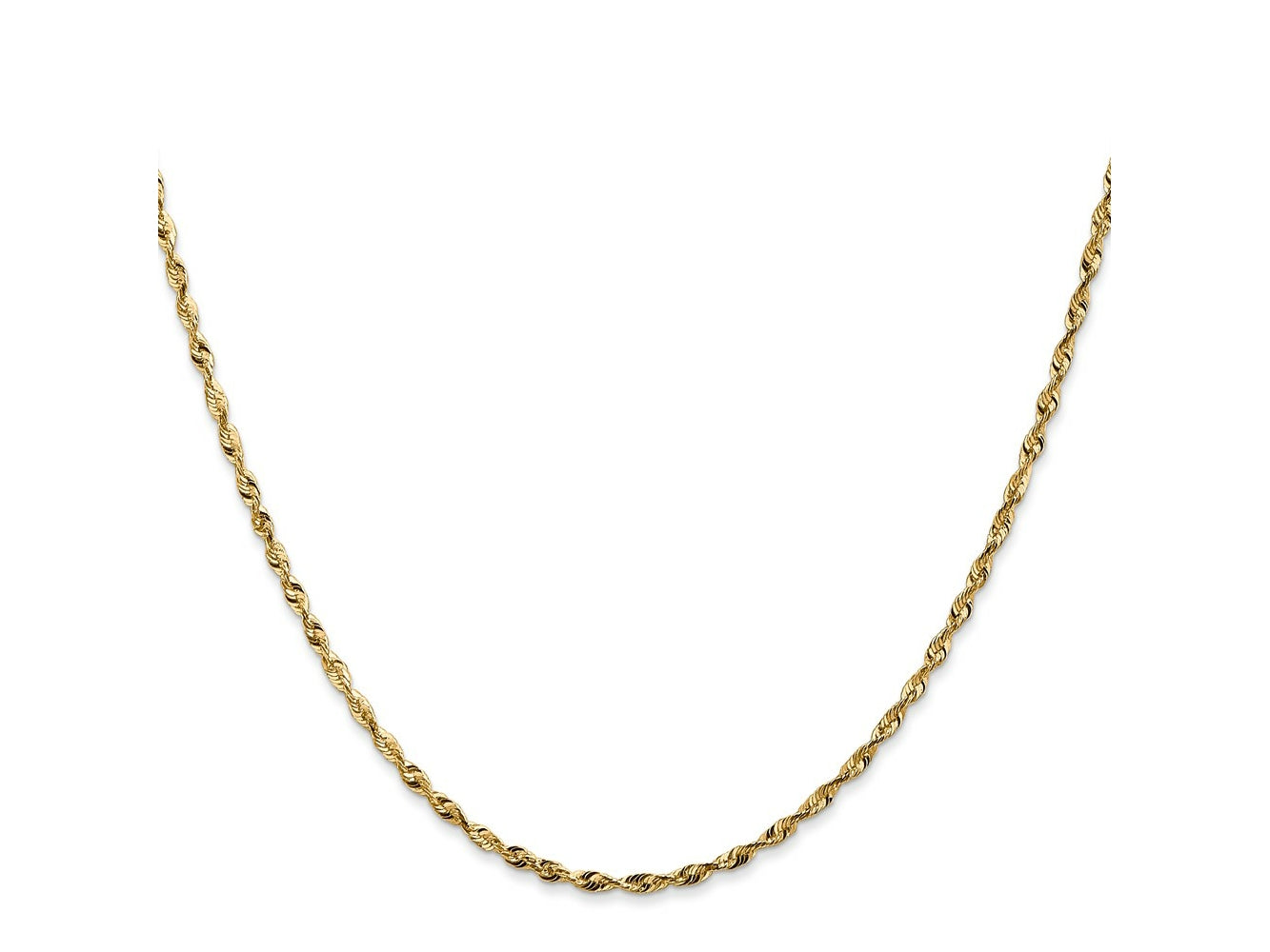 FJC Finejewelers 14 kt Yellow Gold Extra-Light Bright Cut Rope Chain 22 Inches x 1.8 mm