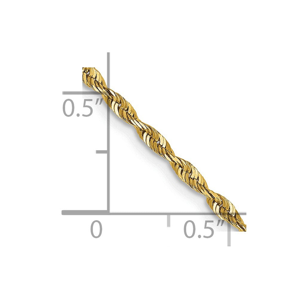 FJC Finejewelers 14 kt Yellow Gold 2.0mm Extra-Light Bright Cut Rope Chain 22 Inches x 2 mm