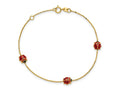 FJC Finejewelers 14 kt Yellow Gold Polished Enameled Ladybugs 6.5in with .75in ext. Bracelet