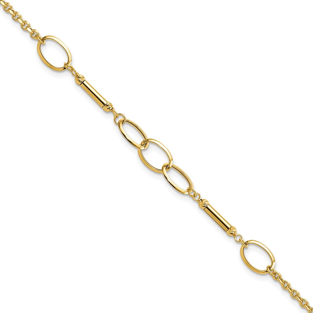 FJC Finejewelers 14 kt Yellow Gold Fancy Polished Bars and Links Bracelet 7.5 Inches