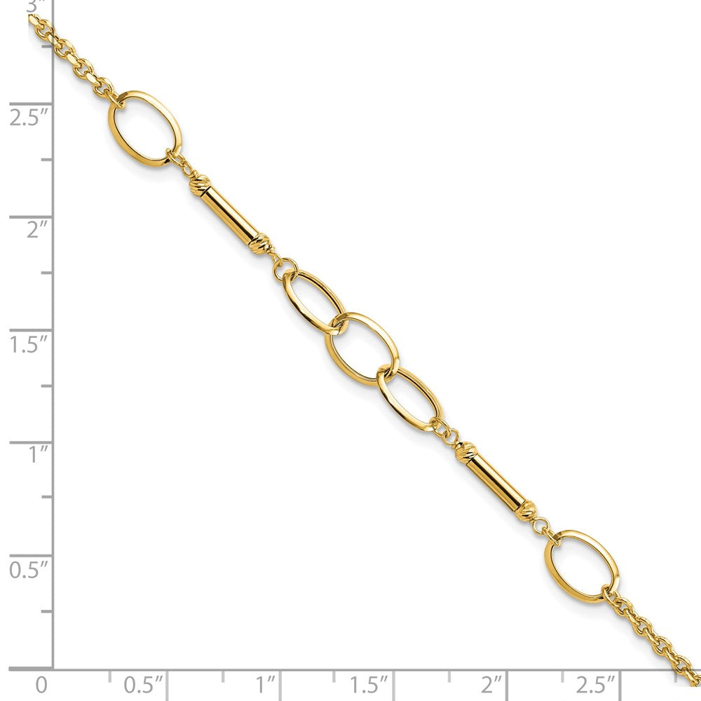 FJC Finejewelers 14 kt Yellow Gold Fancy Polished Bars and Links Bracelet 7.5 Inches