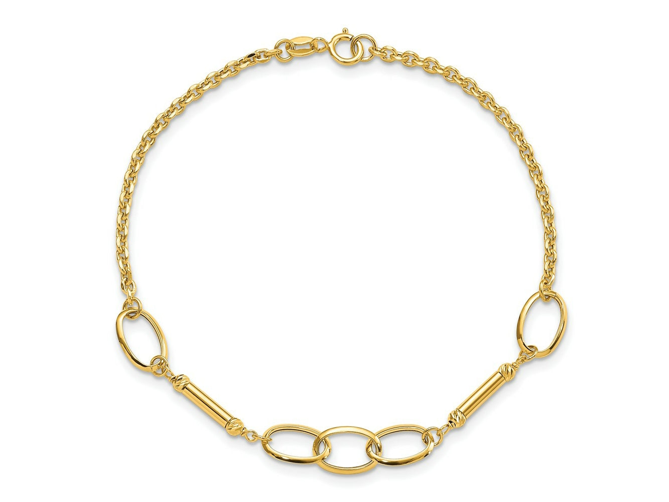 FJC Finejewelers 14 kt Yellow Gold Fancy Polished Bars and Links Bracelet 7.5 Inches