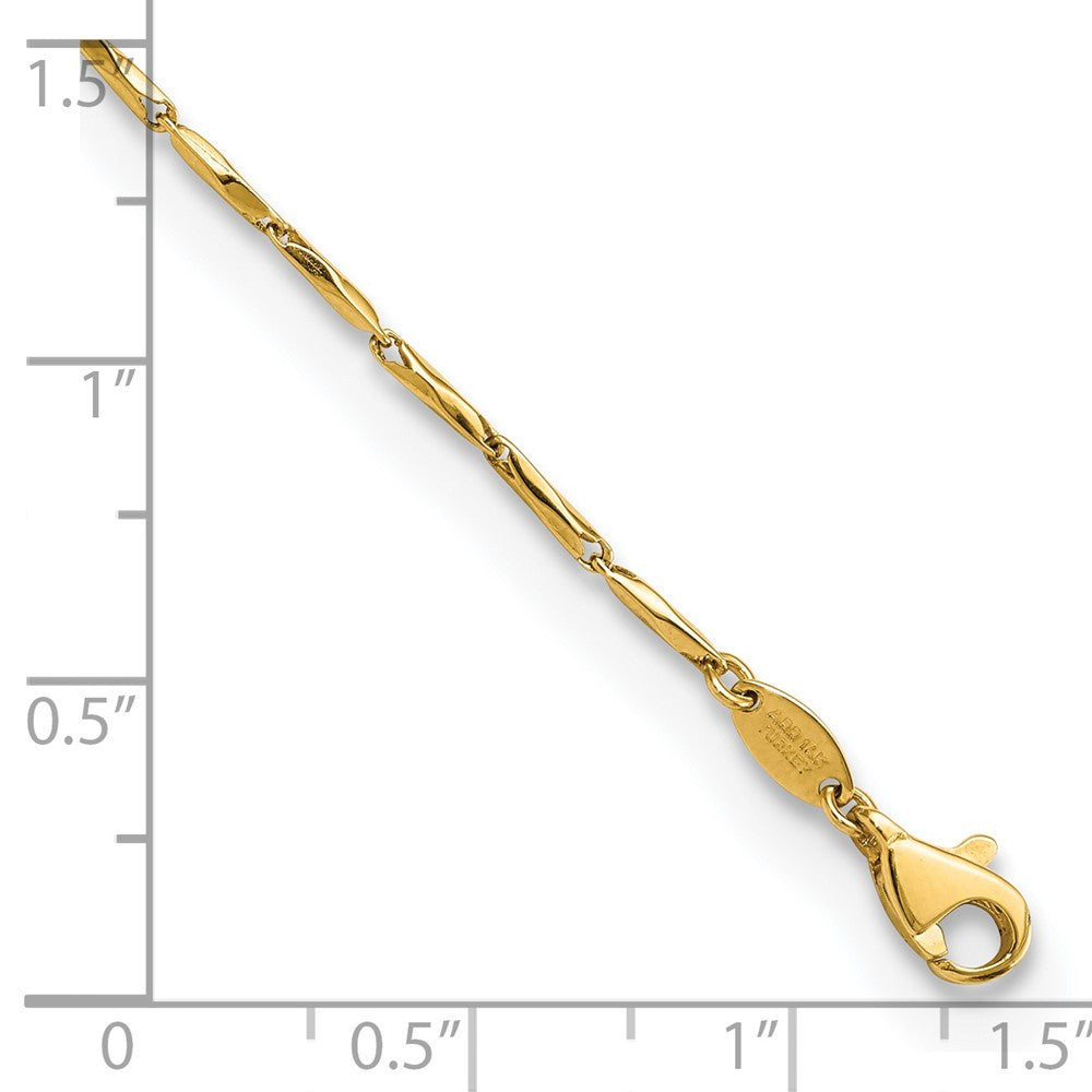 FJC Finejewelers 14 kt Yellow Gold Polished Fancy Link 7.25in Bracelet 7.25 Inches