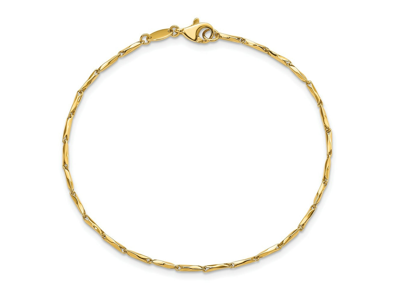 FJC Finejewelers 14 kt Yellow Gold Polished Fancy Link 7.25in Bracelet 7.25 Inches
