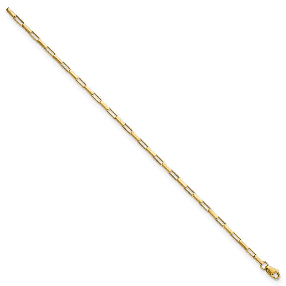 FJC Finejewelers 14 kt Yellow Gold Polished Fancy Box Links 7.5in Bracelet 7.5 Inches