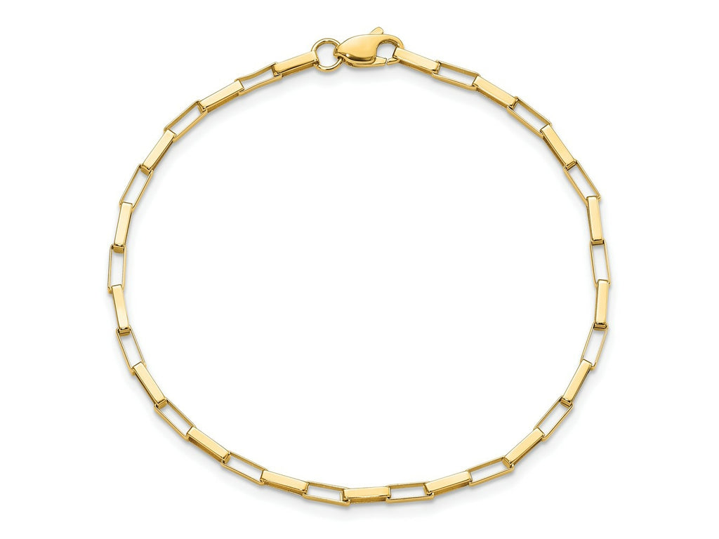 FJC Finejewelers 14 kt Yellow Gold Polished Fancy Box Links 7.5in Bracelet 7.5 Inches
