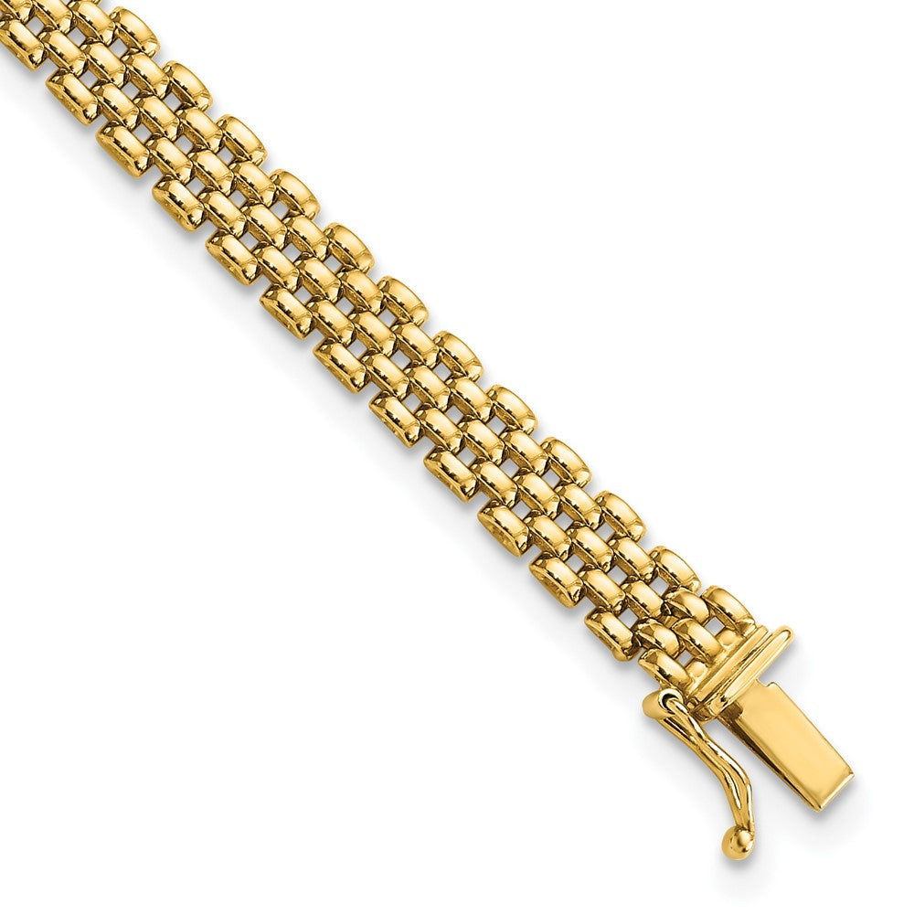 FJC Finejewelers 14 kt Yellow Gold 6mm Panther Link Bracelet 7.5 Inches