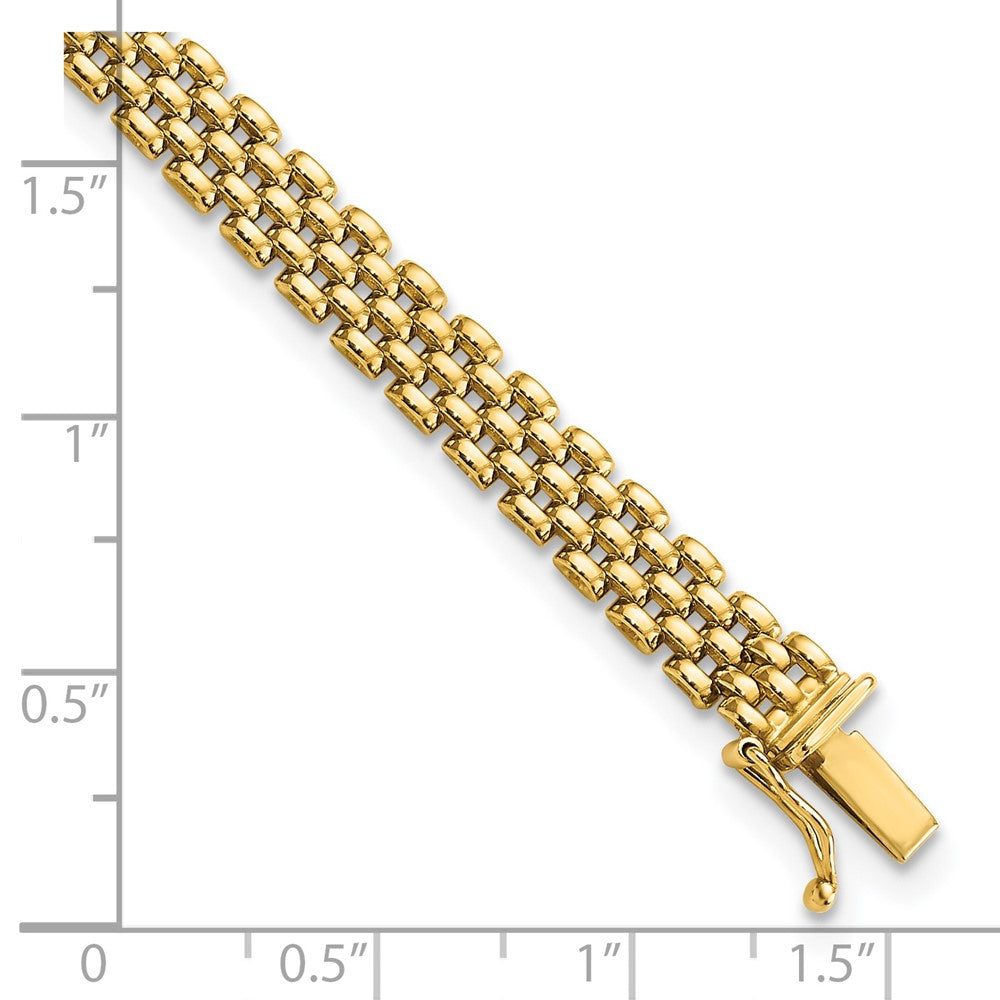 FJC Finejewelers 14 kt Yellow Gold 6mm Panther Link Bracelet 7.5 Inches
