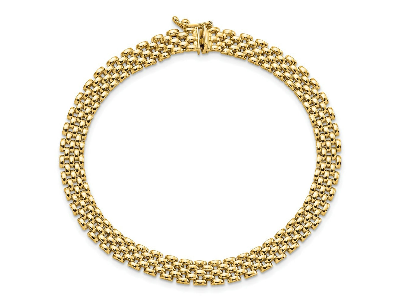 FJC Finejewelers 14 kt Yellow Gold 6mm Panther Link Bracelet 7.5 Inches