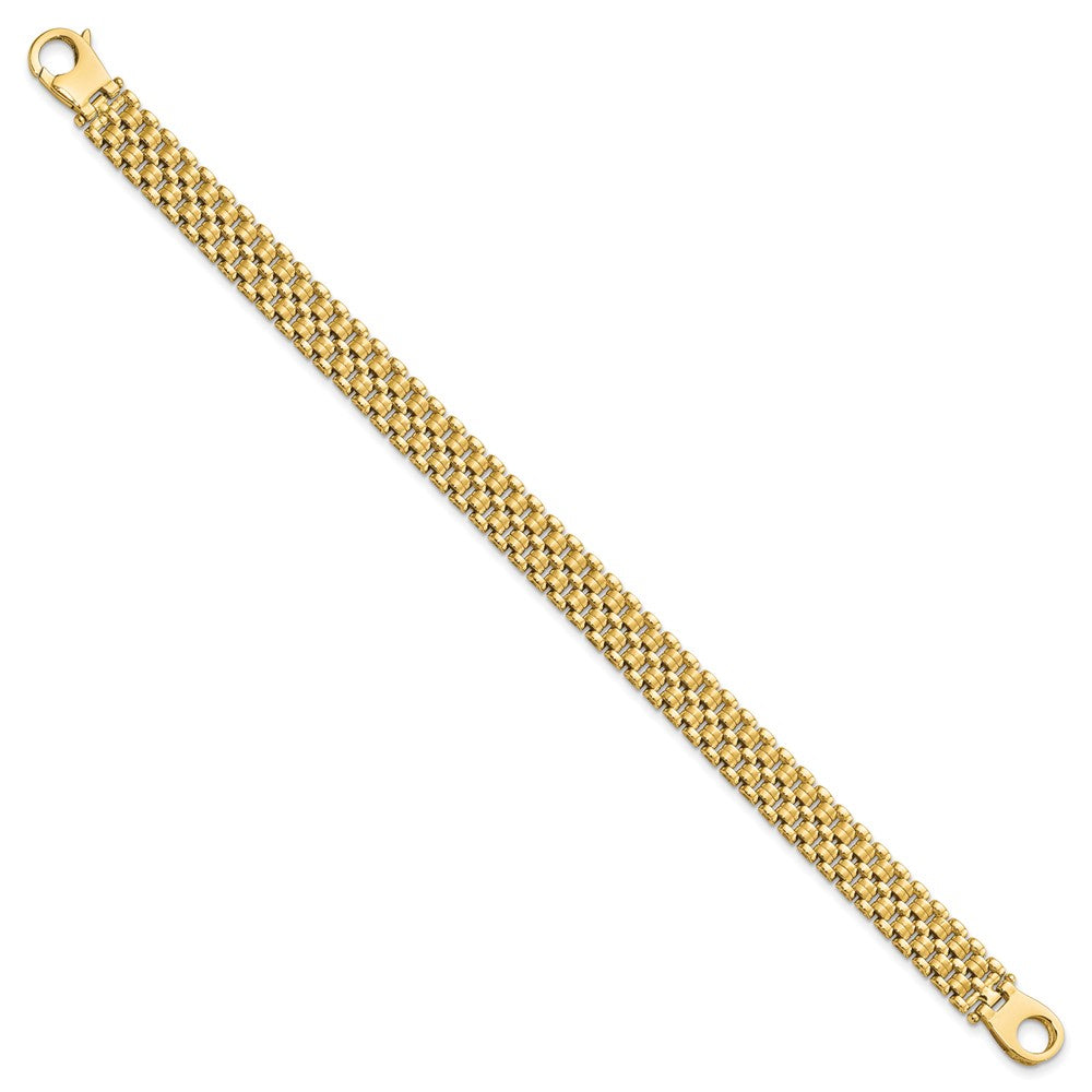 FJC Finejewelers 14 kt Yellow Gold Fancy Brushed and Basket Weave Pattern 7.5in Bracelet 7.5 Inches