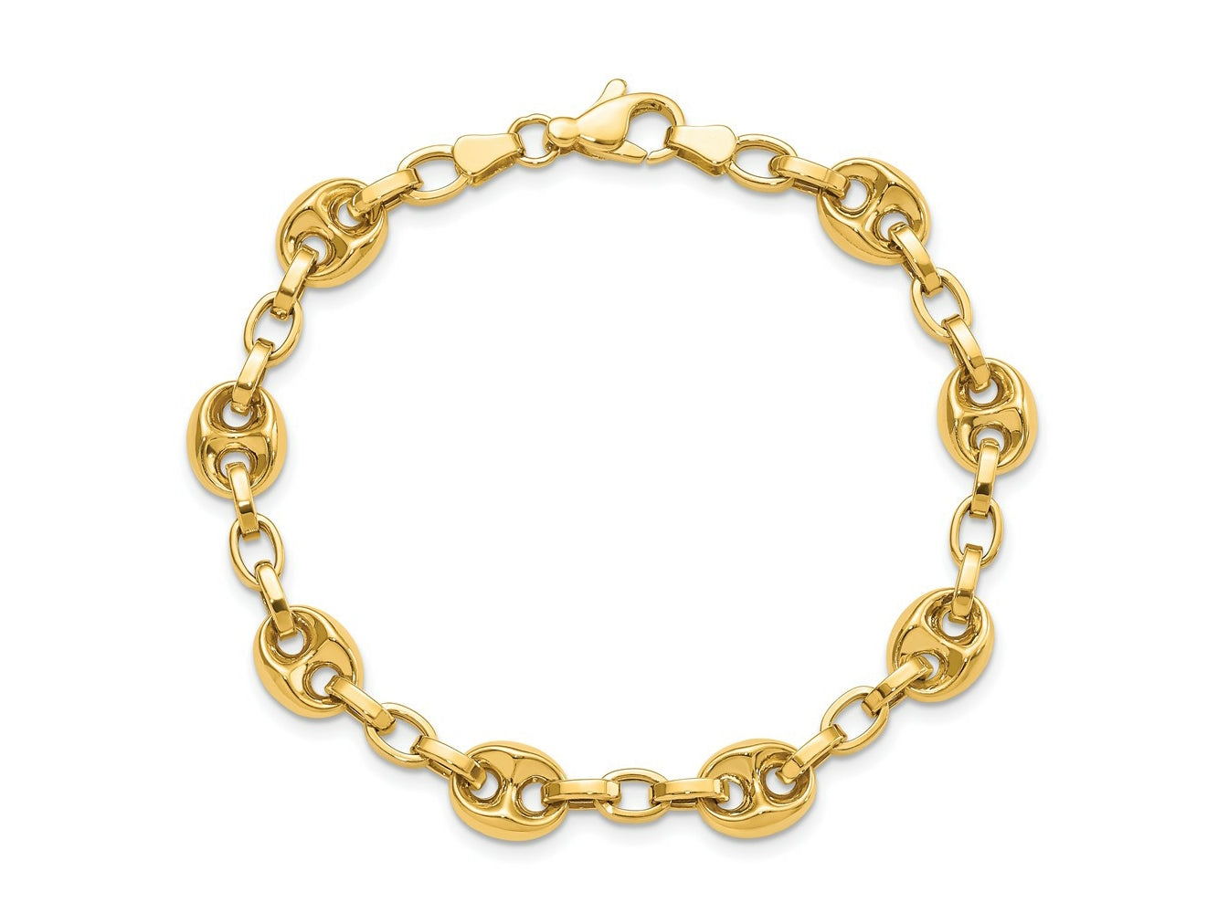 FJC Finejewelers 14 kt Yellow Gold Polished Fancy Link 7.75in Bracelet 7.75 Inches