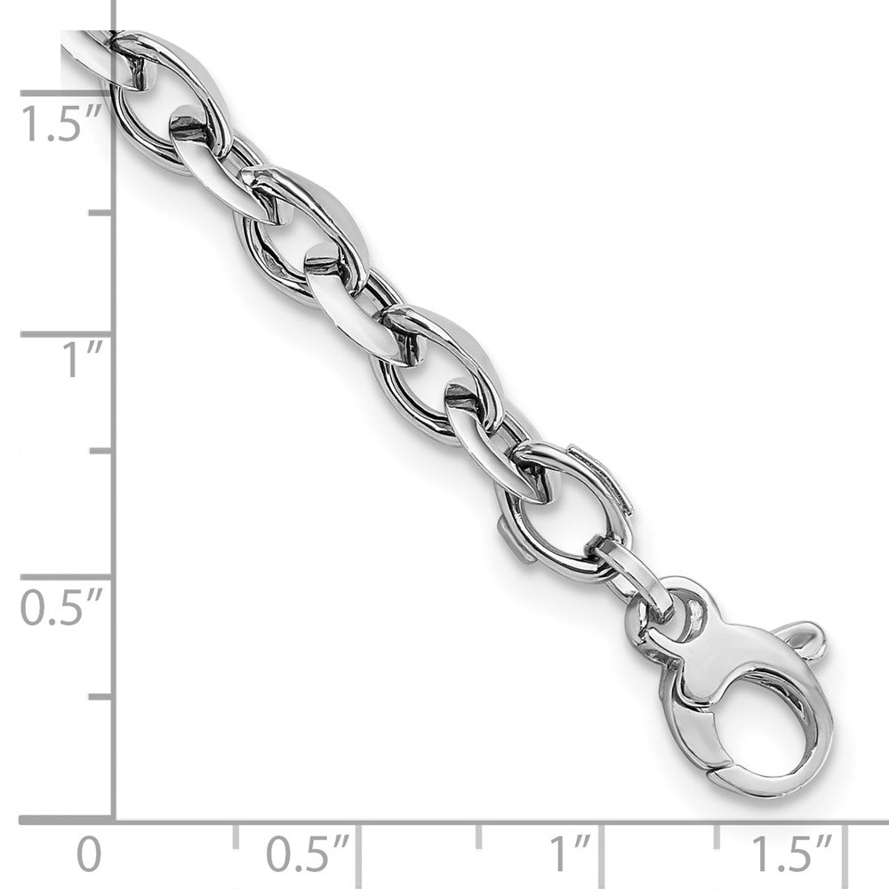 FJC Finejewelers 14 kt White Gold White Polished Fancy Link Bracelet 7.75 Inches x 7 mm
