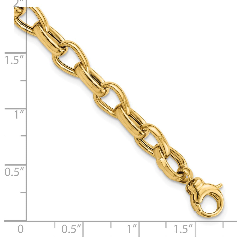 FJC Finejewelers 14 kt Yellow Gold Polished Fancy Link Bracelet 7.75 Inches x 6.8 mm