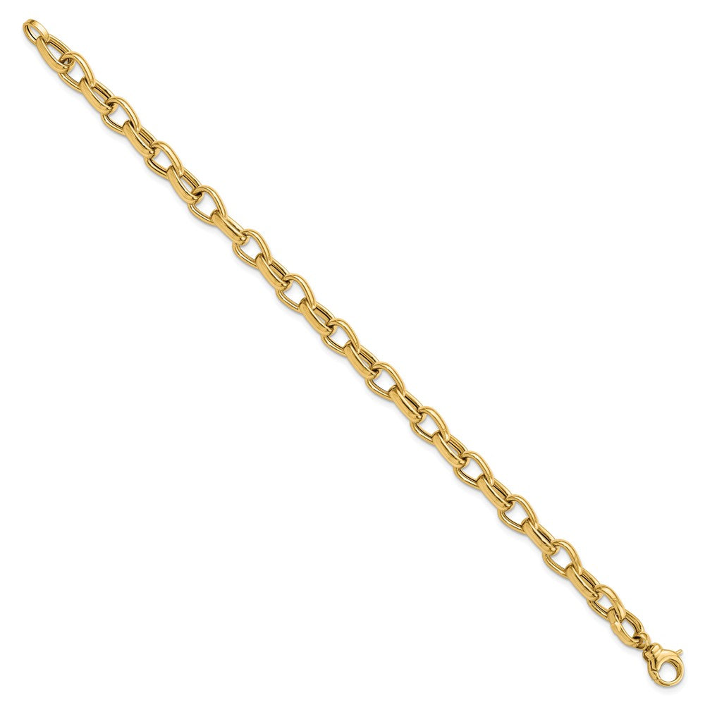 FJC Finejewelers 14 kt Yellow Gold Polished Fancy Link Bracelet 7.75 Inches x 6.8 mm
