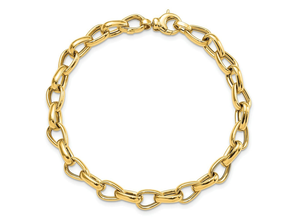 FJC Finejewelers 14 kt Yellow Gold Polished Fancy Link Bracelet 7.75 Inches x 6.8 mm