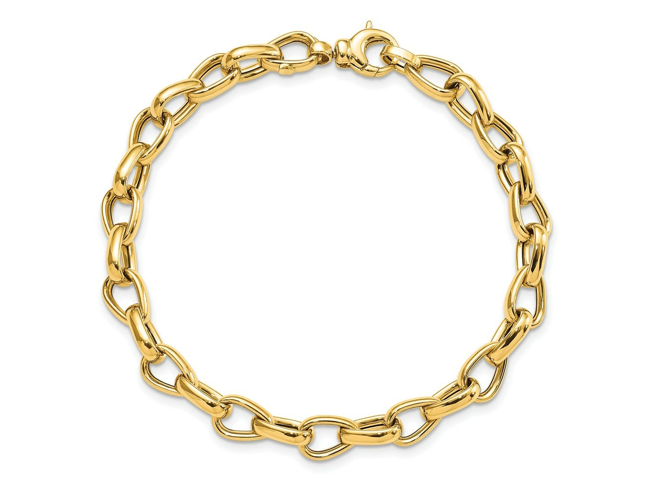 FJC Finejewelers 14 kt Yellow Gold Polished Fancy Link Bracelet 7.75 Inches x 6.8 mm