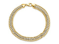 FJC Finejewelers 14 kt Yellow Gold and White Rhodium Polished Fancy Link Bracelet 8 Inches x 7.4 mm