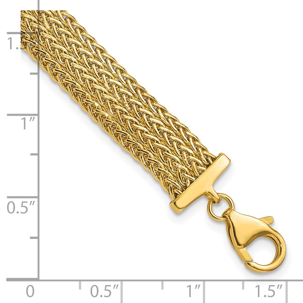FJC Finejewelers 14 kt Yellow Gold Polished Fancy Bracelet 7.5 Inches x 9.2 mm