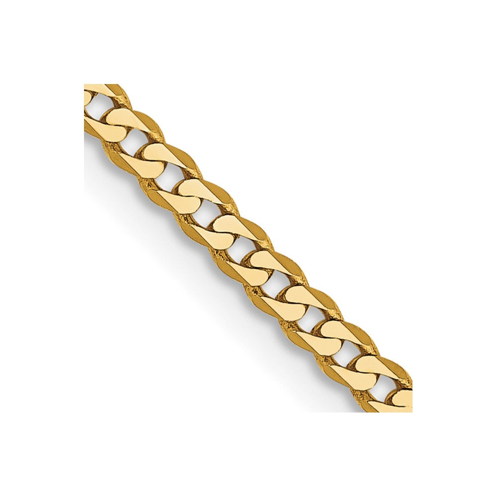 FJC Finejewelers 14 kt Yellow Gold Flat Beveled Curb Chain 30 Inches x 2.2 mm