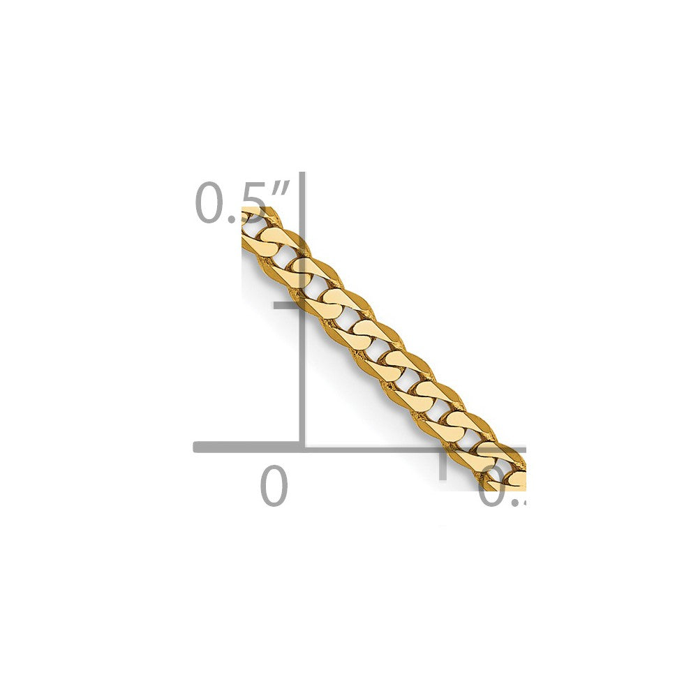 FJC Finejewelers 14 kt Yellow Gold Flat Beveled Curb Chain 30 Inches x 2.2 mm