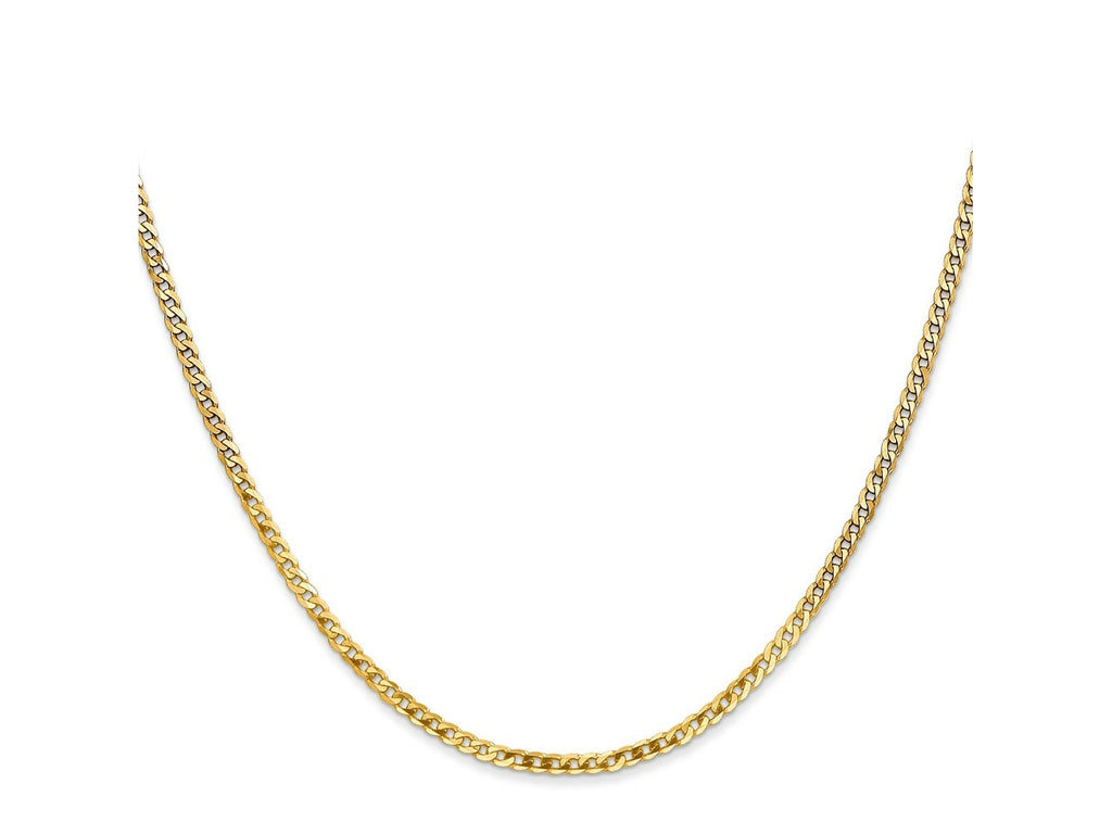 FJC Finejewelers 14 kt Yellow Gold Flat Beveled Curb Chain 30 Inches x 2.2 mm