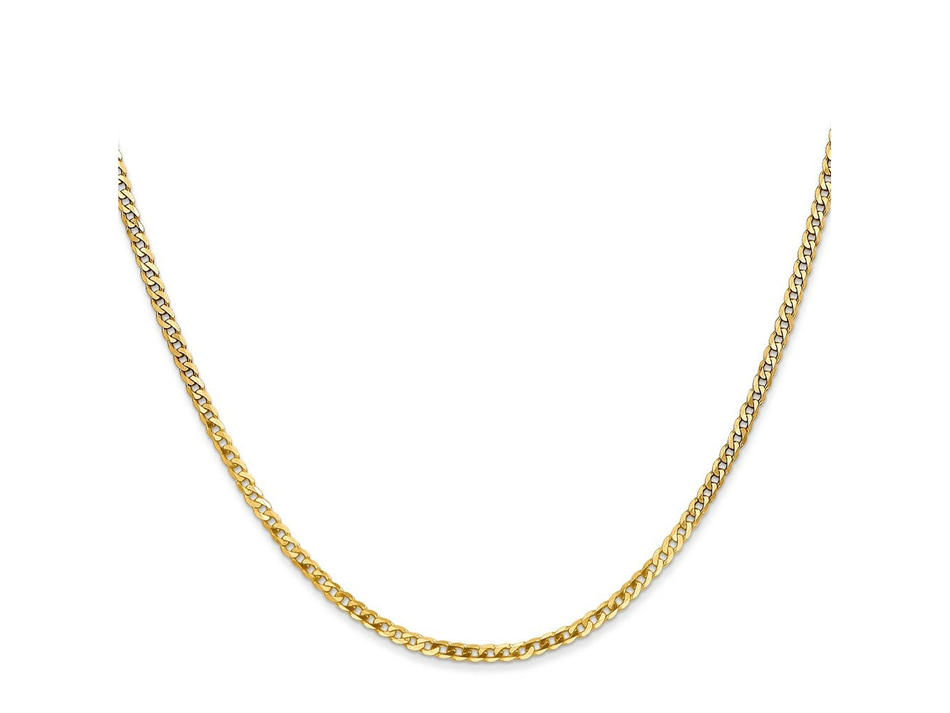 FJC Finejewelers 14 kt Yellow Gold Flat Beveled Curb Chain 30 Inches x 2.2 mm