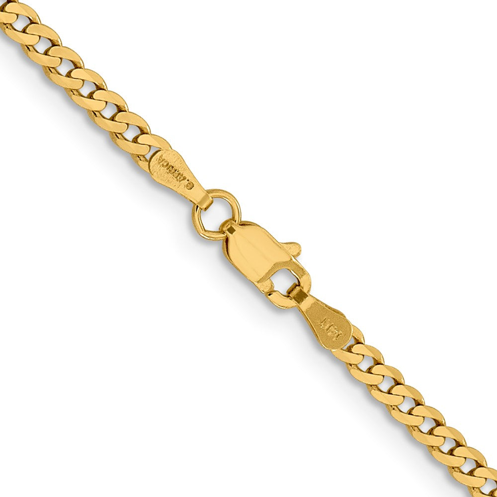 FJC Finejewelers 14 kt Yellow Gold Flat Beveled Curb Chain 30 Inches x 2.3 mm