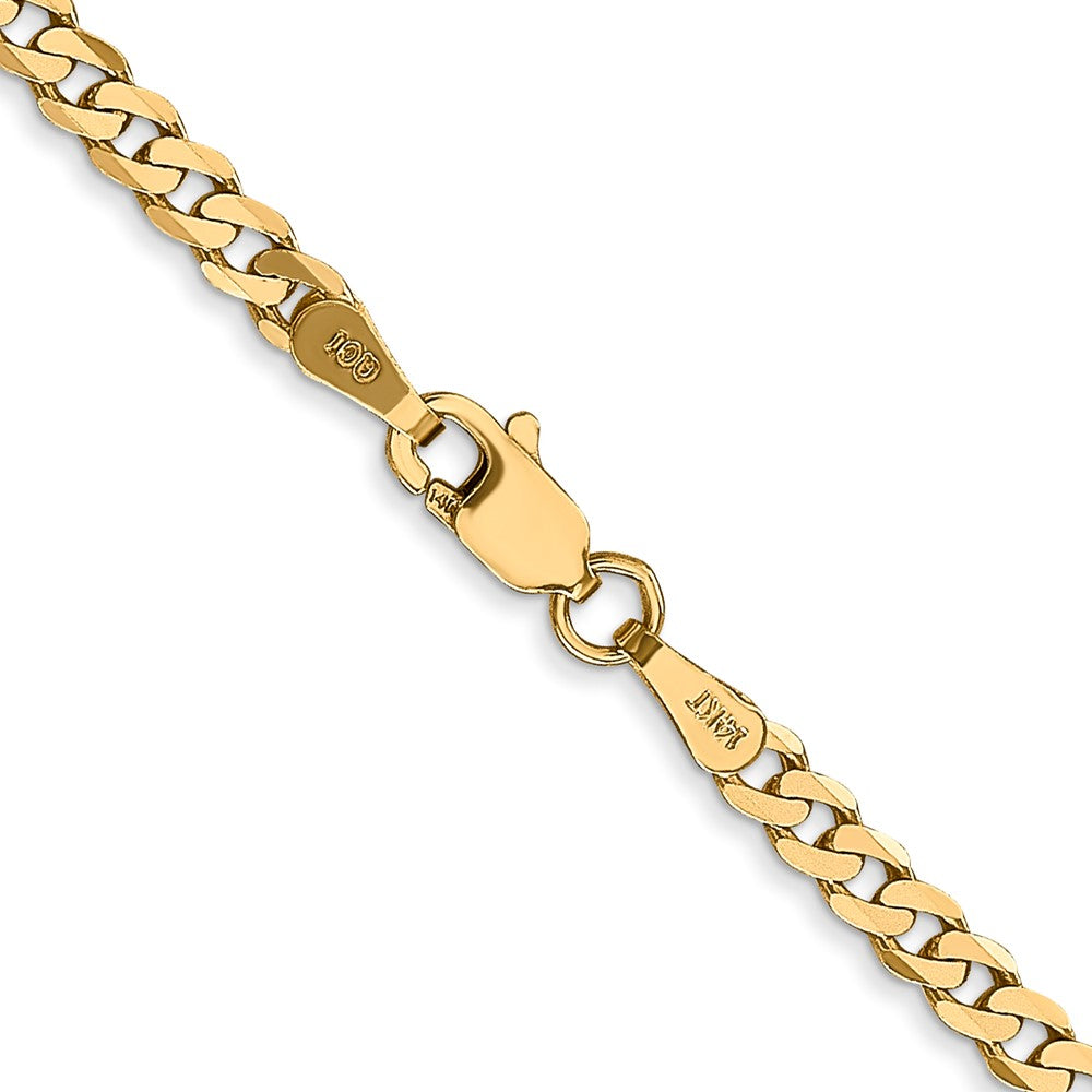 FJC Finejewelers 14 kt Yellow Gold Flat Beveled Curb Chain 30 Inches x 2.9 mm