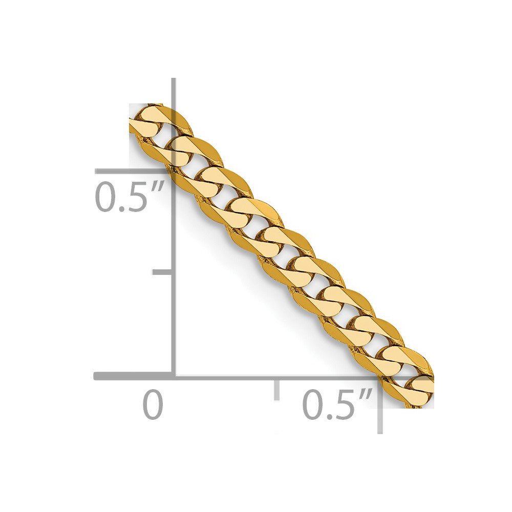 FJC Finejewelers 14 kt Yellow Gold Flat Beveled Curb Chain 30 Inches x 2.9 mm