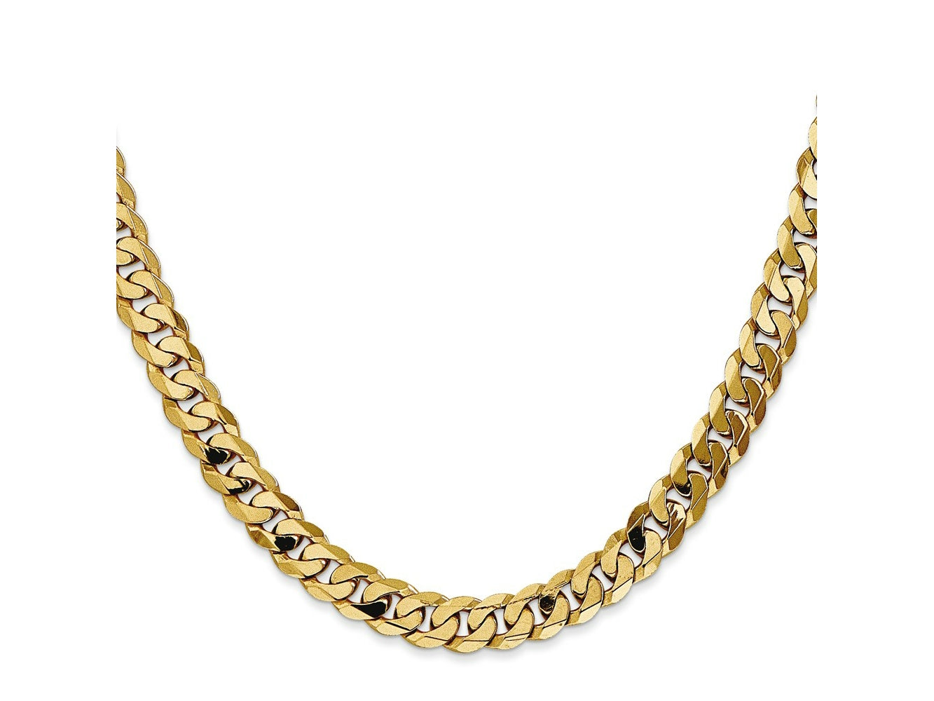FJC Finejewelers 14 kt Yellow Gold Flat Beveled Curb Chain 8.5 Inches x 7.25 mm
