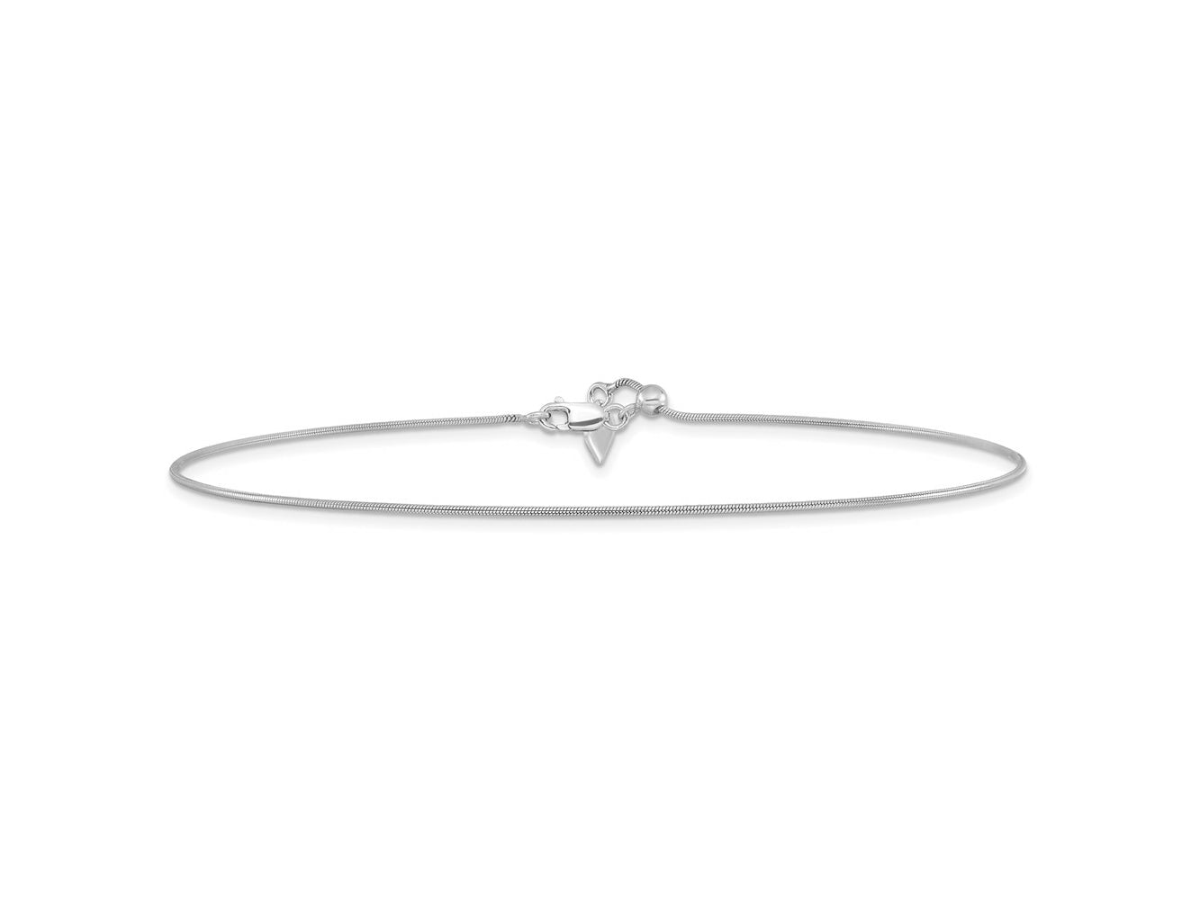 FJC Finejewelers 925 Sterling Silver Adjustable Snake Anklet 11 Inches x 6 mm