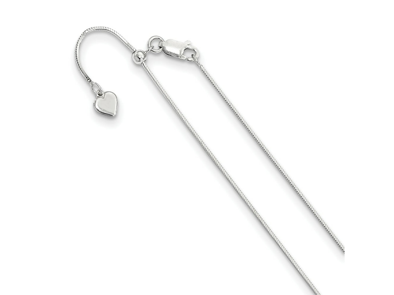 FJC Finejewelers 925 Sterling Silver Adjustable Bright Cut Square Snake Chain 30 Inches x 1 mm
