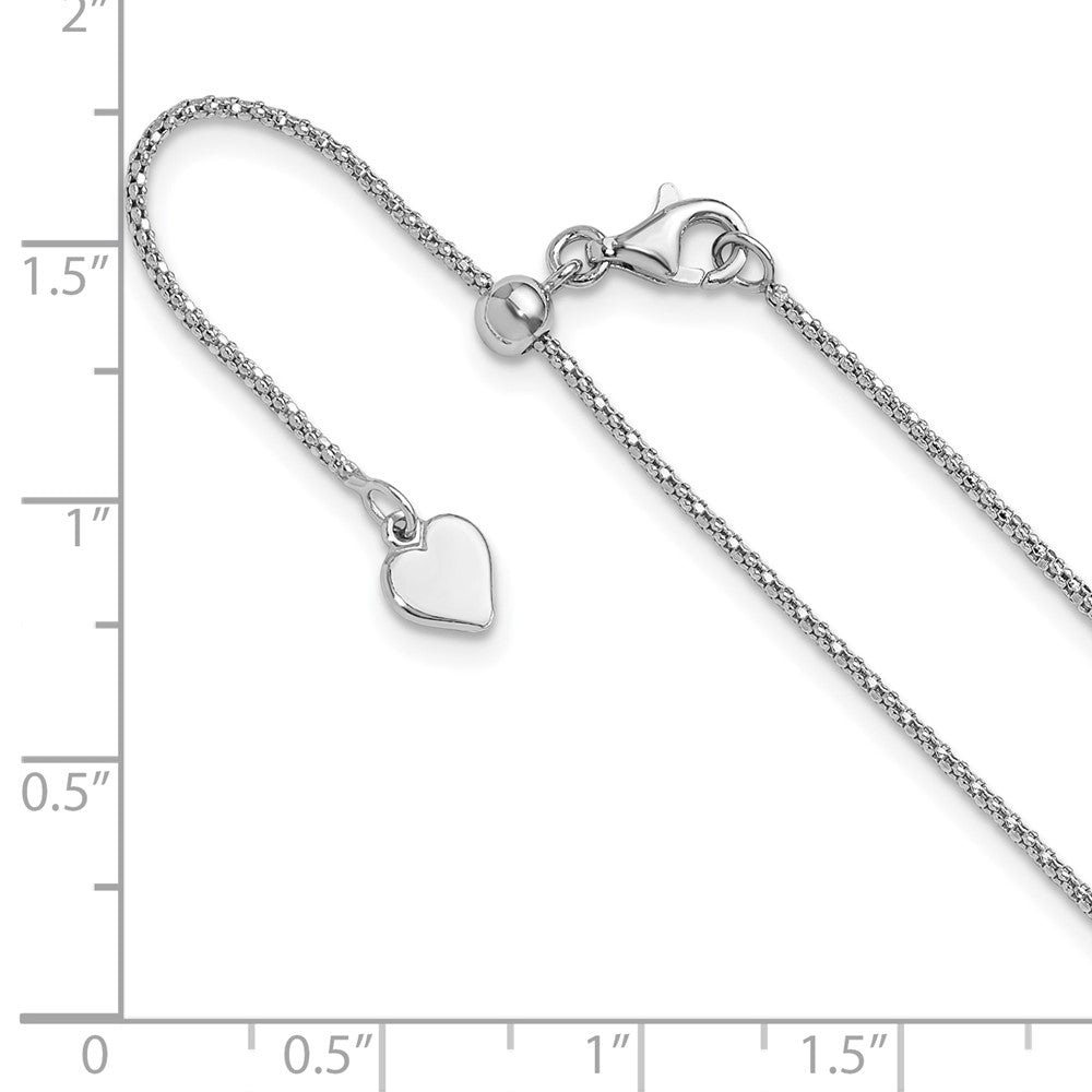 FJC Finejewelers 925 Sterling Silver Adjustable Popcorn Chain 22 Inches x 1.2 mm