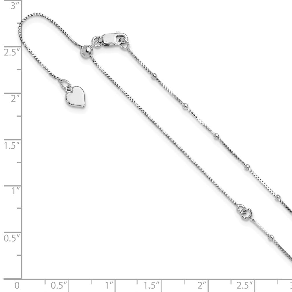 FJC Finejewelers 925 Sterling Silver Adjustable Beaded Bright Cut Box Chain 22 Inches x 1.5 mm