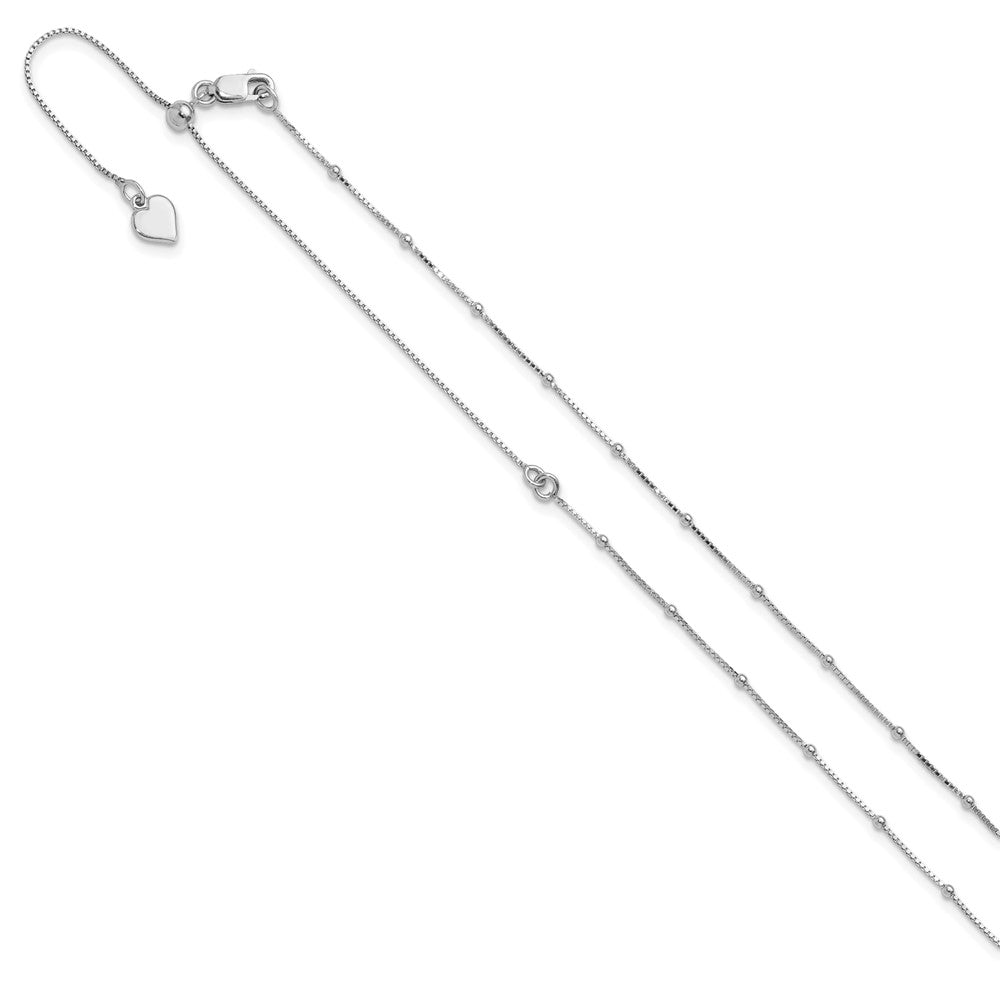 FJC Finejewelers 925 Sterling Silver Adjustable Beaded Bright Cut Box Chain 22 Inches x 1.5 mm