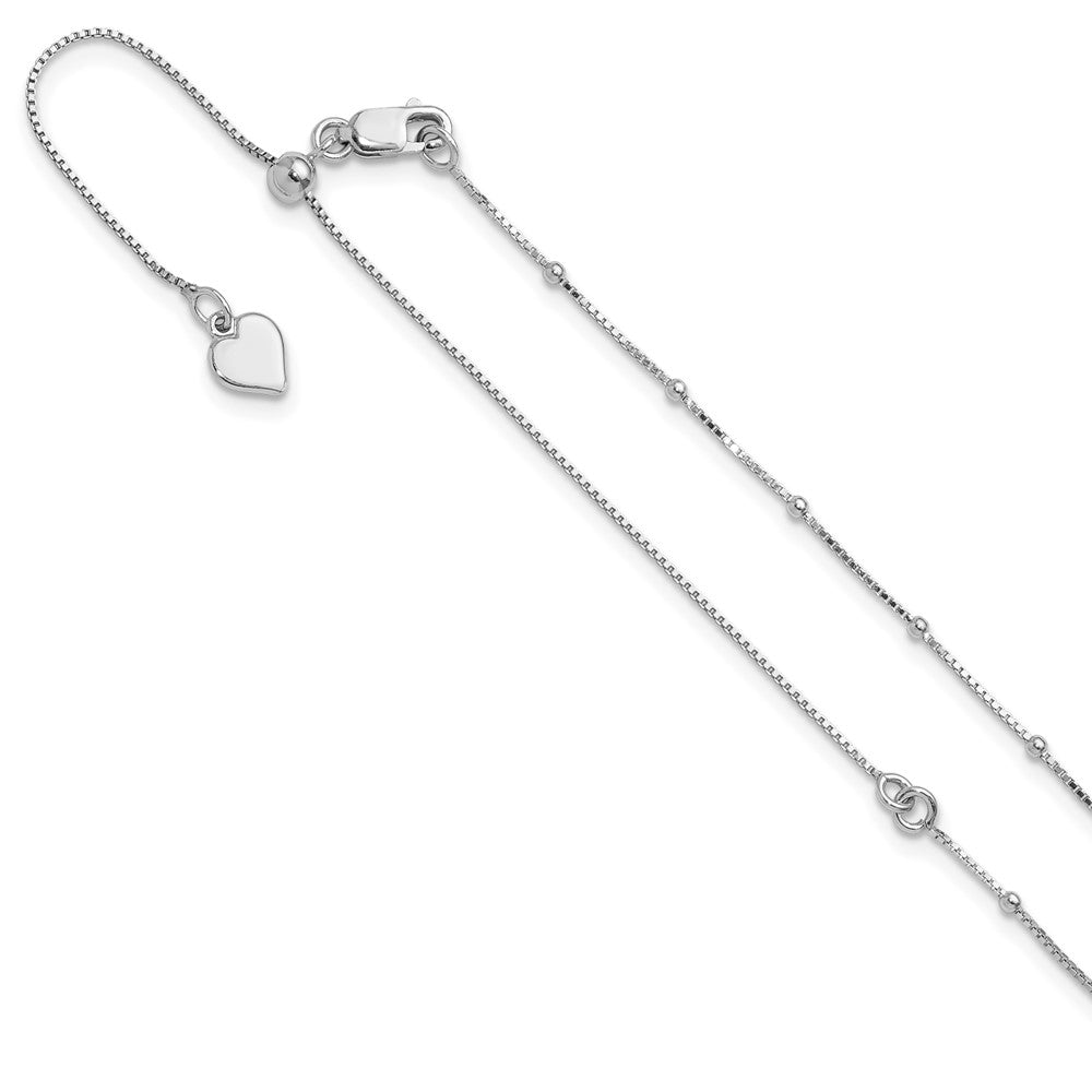 FJC Finejewelers 925 Sterling Silver Adjustable Beaded Bright Cut Box Chain 22 Inches x 1.5 mm