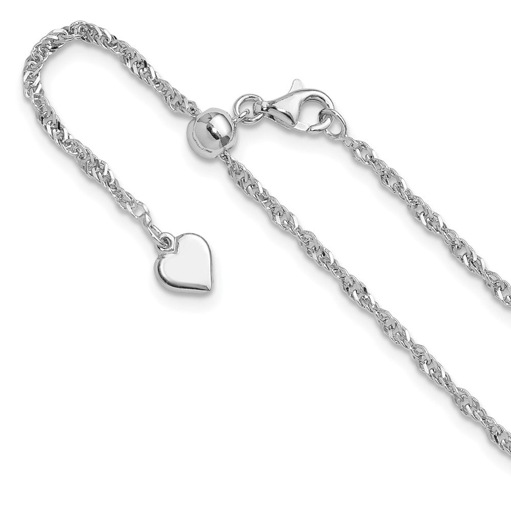 FJC Finejewelers 925 Sterling Silver Adjustable Singapore Chain 22 Inches x 2 mm